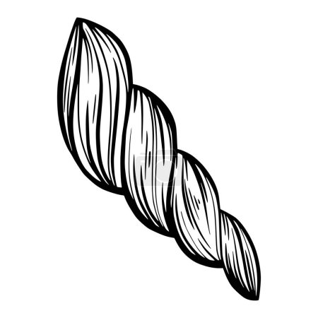 Ilustración de Marine spiral seashell for design of invitation, fabric, textile, etc. Vector outline sketch black isolated illustration. - Imagen libre de derechos