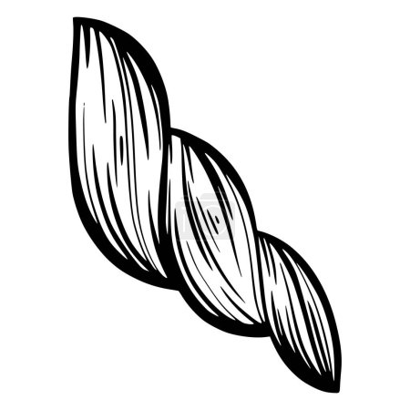 Ilustración de Marine small spiral seashell for design of invitation, fabric, textile, etc. Vector outline sketch black isolated illustration. - Imagen libre de derechos