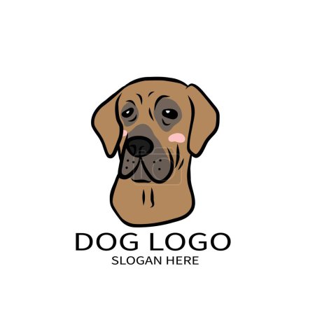 Téléchargez les illustrations : Illustration vectorielle de dessin animé du logo allemand pour chien pointeur à poil court - en licence libre de droit