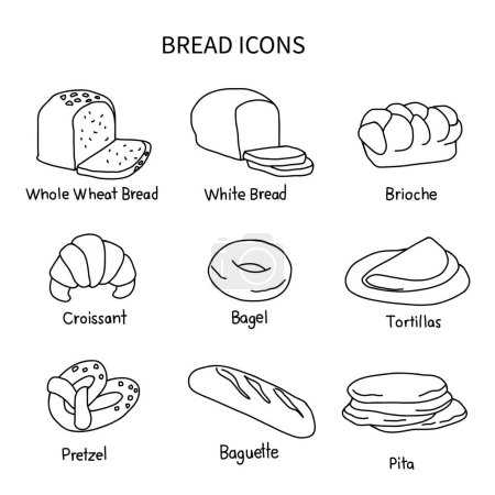 Illustration for Bread icon set vector illustration - Royalty Free Image