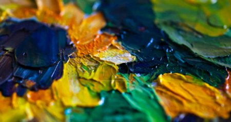 Téléchargez les photos : Peinture à l'huile avec tournesols close up - en image libre de droit