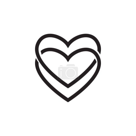 Téléchargez les illustrations : Deux coeur amour infinité icône sur fond blanc vecteur illustration - en licence libre de droit