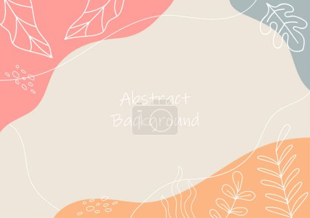 Illustration for Abstract nature background , organic shape elements, beige color, vector nature background template for poster, banner design, social media. - Royalty Free Image