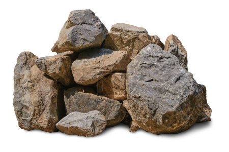 Photo for Stone stacks isolated on white background. Clipping path - Royalty Free Image