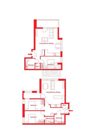 Photo for Icon floor plan. Example floor plan. House plan icon. - Royalty Free Image