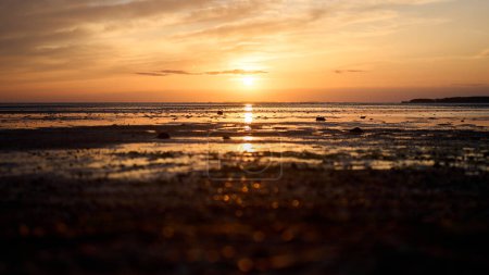 Foto de Una hermosa puesta de sol en la orilla de Dinamarca - Imagen libre de derechos