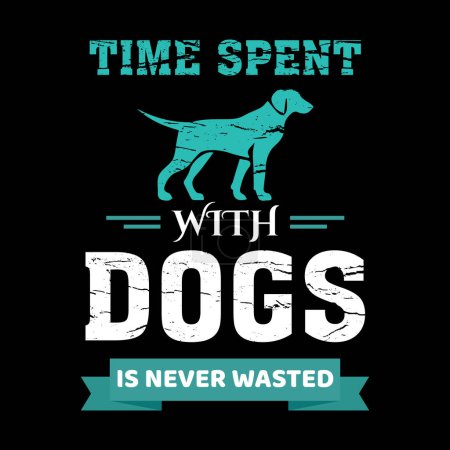 Illustration for Dog typographic quotes design vector. - Royalty Free Image