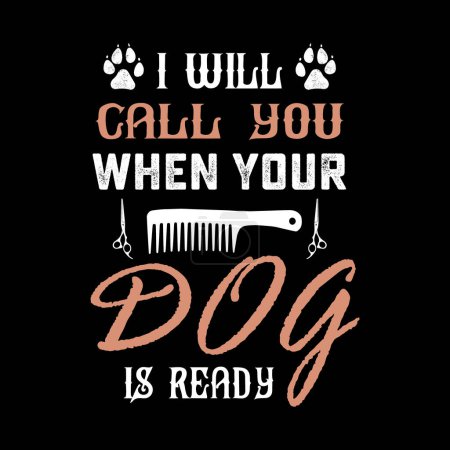 Illustration for Dog typographic quotes design vector. - Royalty Free Image