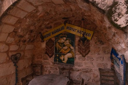 Photo for Mardin, Midyat, Turkey - 9 Ocak 2024; Matiate Underground City Estel Caves. Underground city in Mardin Midyat. The old settlement known as Midyat caves is open to visitors today. - Royalty Free Image