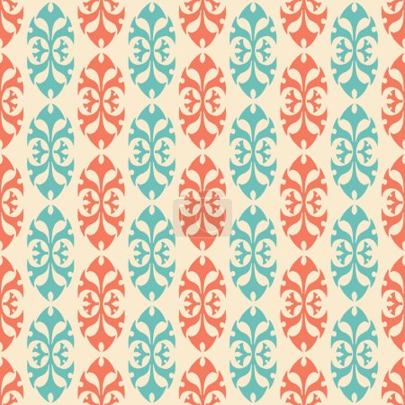 Photo for Seamless pattern in the 60s, 70s surface design, fabrics, paper, stationery, cards, banners, textiles - Royalty Free Image