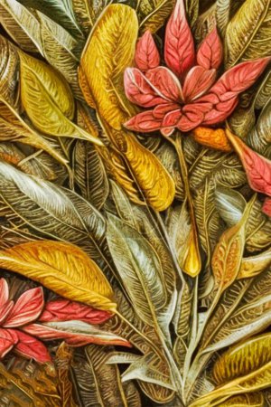 Téléchargez les photos : Affiche botanique inspirée du travail de Morris - en image libre de droit