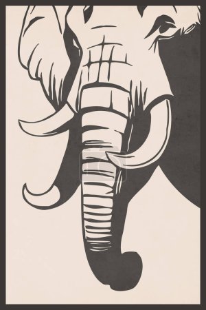 Photo for Elephant. Animals line art. Logo design . T-shirt print, tattoo design, pattern for covers, wall decorations in a minimalist style. Vintage . - Royalty Free Image
