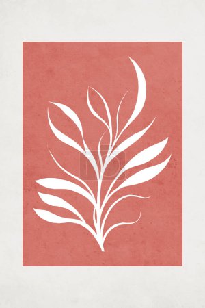Fashionable illustration in vintage style. Pattern to print for wall decorations. Abstract botanical shapes.