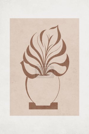 Modische Illustration im Vintage-Stil. Muster zum Drucken für Wanddekorationen. Abstrakte botanische Formen.