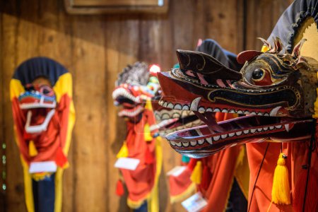 Photo for Ubud, indonesia. 12th march, 2023: puppets and mask at House of Mask and Puppets museum in bali - Royalty Free Image
