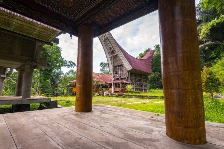 Foto de Casas tradicionales de tana toraja en celebridades, indonesia - Imagen libre de derechos