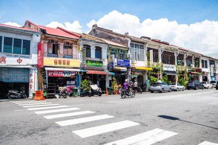 Téléchargez les photos : George Town, Malaisie. 30 avril 2023 : vue sur la rue de la vieille ville george, Malaisie - en image libre de droit