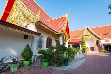 Photo for Architecture of traditional temple in vientiane, lao - Royalty Free Image