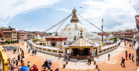 Photo for Kathmandu, nepal. 25th august, 2023: nepalese style stupa in kathmandu, nepal - Royalty Free Image
