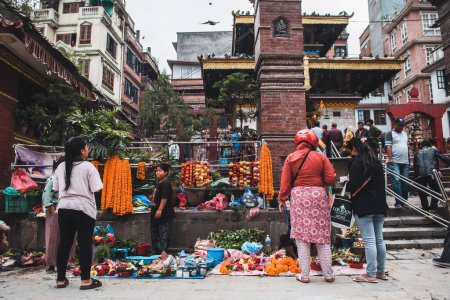 Photo for Kathmandu, nepal. 25th august, 2023: street view of kathmandu old town - Royalty Free Image
