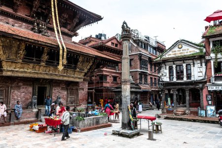 Photo for Kathmandu, nepal. 25th august, 2023: street view of kathmandu old town, nepal - Royalty Free Image