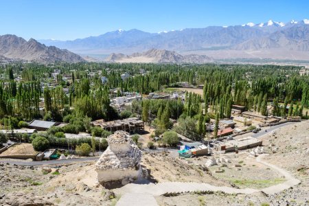 vue sur la ville de leh ladakh, Inde