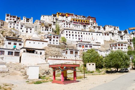 views of thikse gompa monastery in leh, india