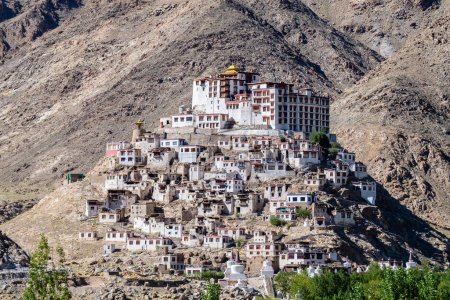 views of thikse monasgtery in leh ladakh district, india