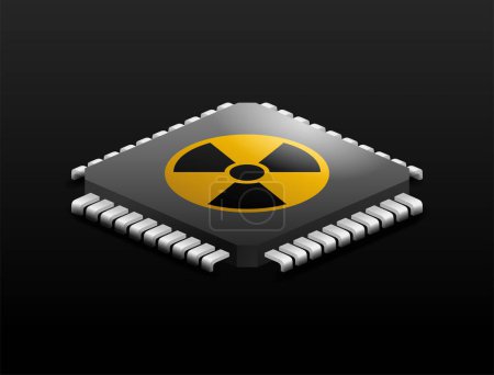 Illustration for Nuclear battery - new startup research for long-life power sources made from radioactive waste - Royalty Free Image