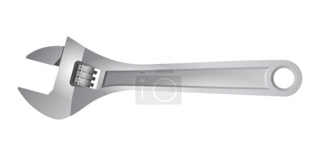 Illustration for Spanner pipe adjustable wrench - hand fixing tool for car fixing or plumbing works. Isolated vector illustration - Royalty Free Image