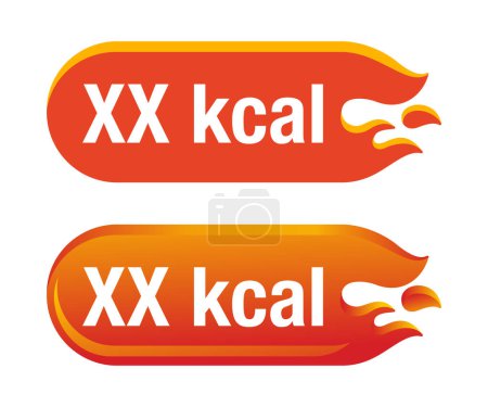 Illustration for Kcal energy value badge - template for food products designation. Iisolated vector element. Vector illustration - Royalty Free Image