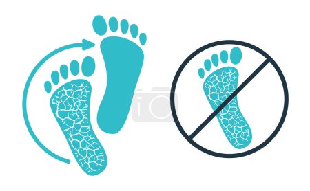 Illustration for Deep moisturising foot cream icon - gel that soften hard dry and cracked skin - Royalty Free Image