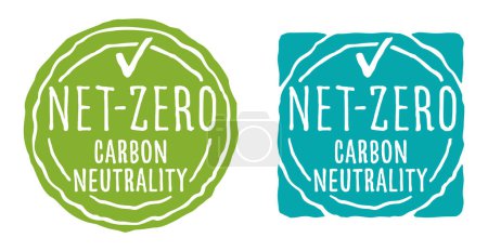 Téléchargez les illustrations : Net-Zero - Carbon neutrality. No air atmosphere pollution industrial production eco-friendly template - en licence libre de droit