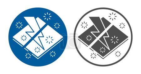Illustration for Anti-static properties of agent to protect electronic equipment, surfaces and textiles from static electricity. Flat icon in 2 variations - Royalty Free Image