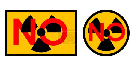 Ilustración de Estrategia de desnuclearización: no hay energía atómica como fuente peligrosa de electricidad. concepto de vector - Imagen libre de derechos