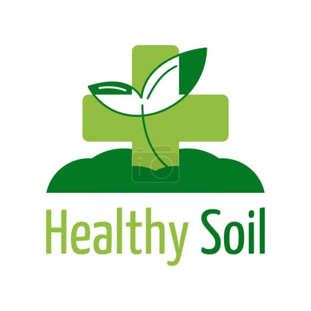 Ilustración de Icono de fertilizante saludable del suelo - agricultura agrícola componente útil - residuos naturales. emblema aislado - Imagen libre de derechos