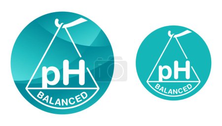 Illustration for PH balanced icon - for packaging of cosmetics and hygienic products. Optimal level of acidity and alkalinity - Royalty Free Image