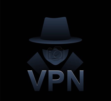 Illustration for VPN technology - virtual private network for secure and private web browsing - Royalty Free Image
