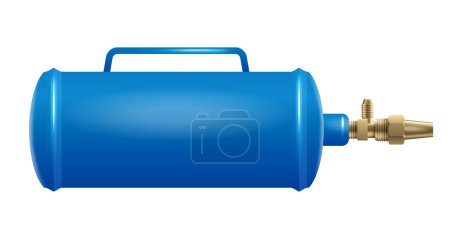 Ilustración de Depósito de refrigerante recargable de freón - recipiente cilíndrico de gas refrigerante aislado - Imagen libre de derechos