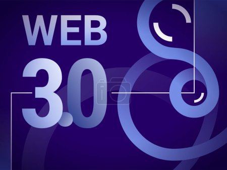 Illustration for Web 3.0 - third generation of internet websites and applications that will focus machine-based understanding and Semantic Web - Royalty Free Image