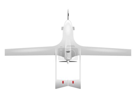 Ilustración de Avión no tripulado de combate turco, avión no tripulado aislado en vista superior - Imagen libre de derechos