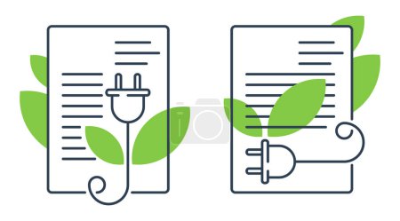 Illustration for Green Energy Grants and investment funds contracts - goals for energy-saving improvements - Royalty Free Image