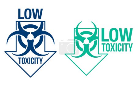 Illustration for Low toxicity badge for products with minimal concentration of hazardous substances. Flat vector sticker - Royalty Free Image