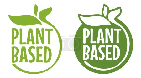 Sello plano a base de plantas para el etiquetado natural de nutrientes. Ilustración ecológica de vector plano