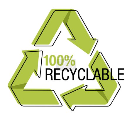Sello totalmente reciclable para materiales y productos biodegradables. Industria de residuos cero y protección del medio ambiente