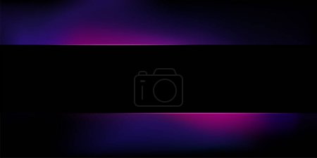 Illustration for Abstract black banner or flyer template with horizontal wide negative space for logo or text message - Royalty Free Image