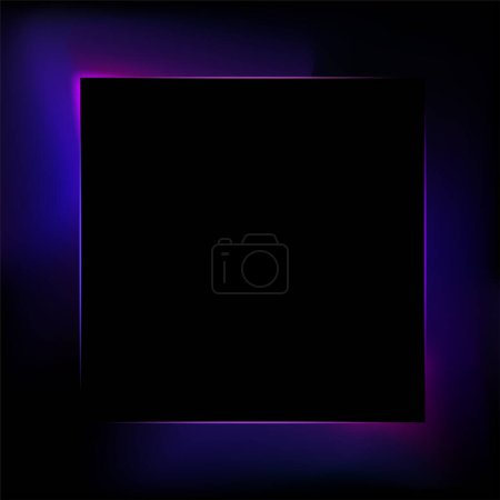 Illustration for Abstract square banner or flyer template with black negative space for logo or text message - Royalty Free Image