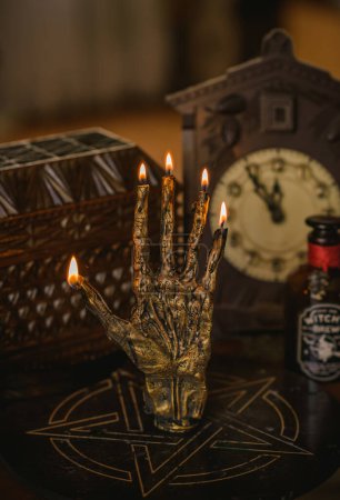 Photo for Hand of fatum. Illustration of fate. Concept of esotericism and astrology, old and new magic - Royalty Free Image