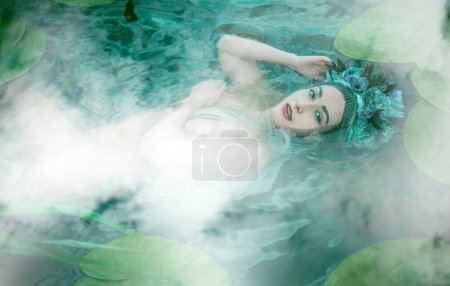 Téléchargez les photos : Slavic legends about mermaid, mystical illustration for folklore. Siren look - en image libre de droit