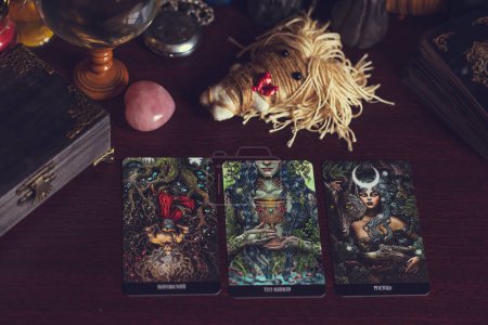 Photo for Concept of divination, predictions on a Slavic tarot cards. Europe, Ukraine. Kiev March 1: Illustrative Editorial - Royalty Free Image